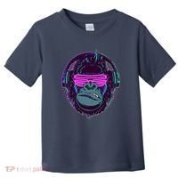Retro Neon Hipster Gorilla Ape Toddler T-Shirt thumb 0
