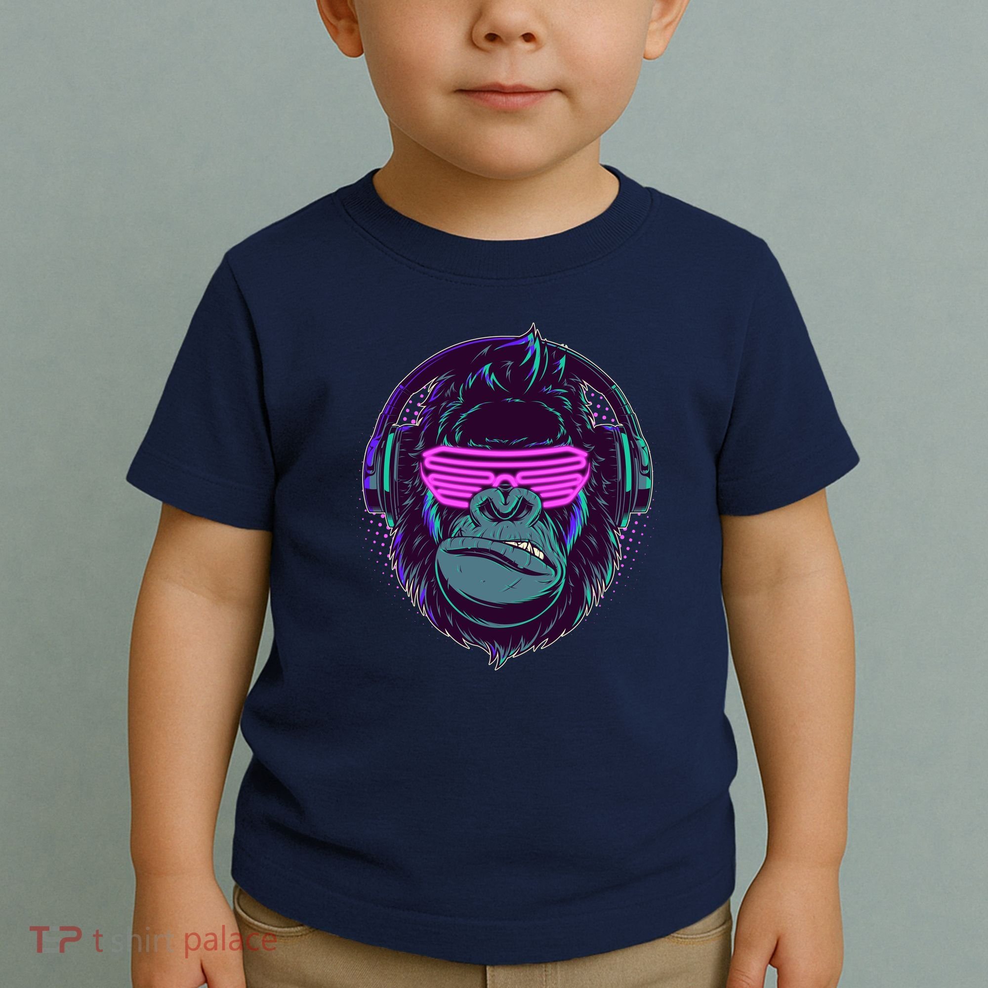 Retro Neon Hipster Gorilla Ape Toddler T-Shirt