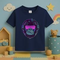 Retro Neon Hipster Gorilla Ape Toddler T-Shirt thumb 3