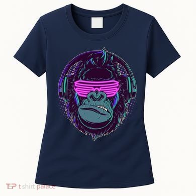 Retro Neon Hipster Gorilla Ape Women's T-Shirt