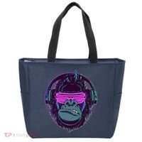 Retro Neon Hipster Gorilla Ape Tote Bag thumb 0