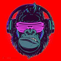 Retro Neon Hipster Gorilla Ape Santa Hat thumb 1