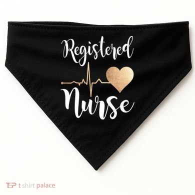 Registered Nurse Heart Great Gift Rn Gift USA-Made Doggie Bandana