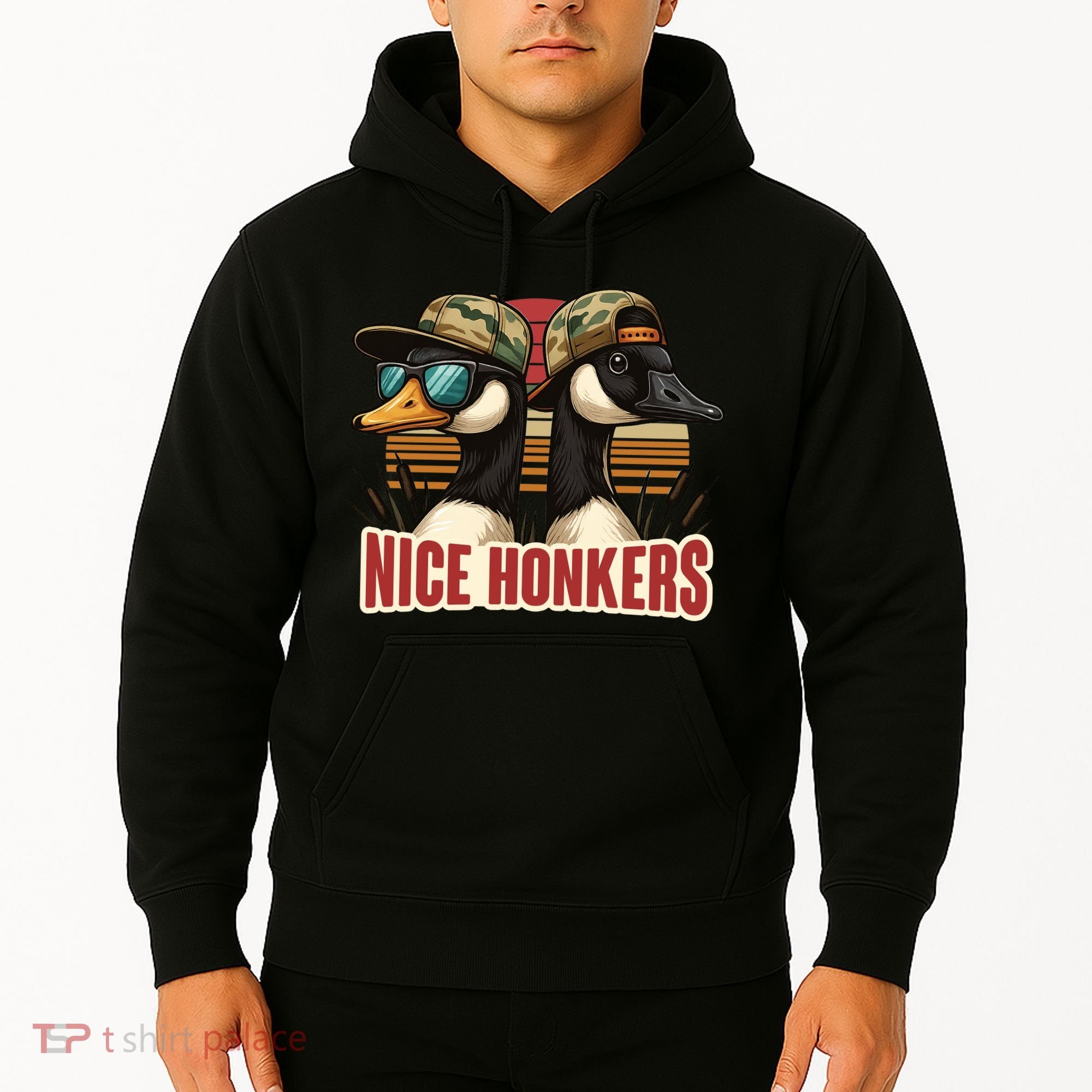 Retro Nice Honkers Fathers Day Duck Hunting Hoodie