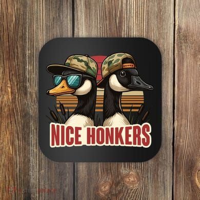 Retro Nice Honkers Fathers Day Duck Hunting Coaster