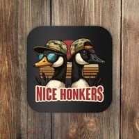 Retro Nice Honkers Fathers Day Duck Hunting Coaster thumb 0