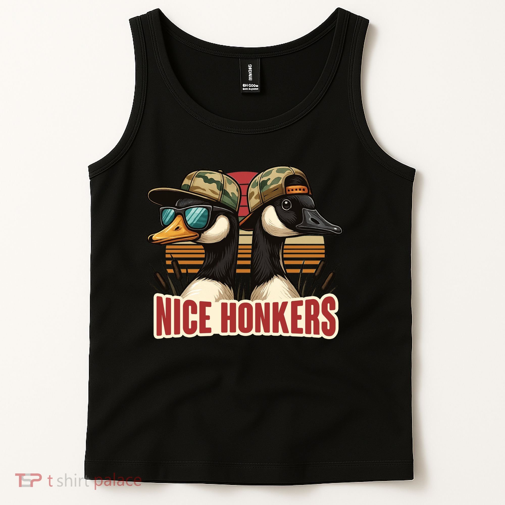 Retro Nice Honkers Fathers Day Duck Hunting Tank Top