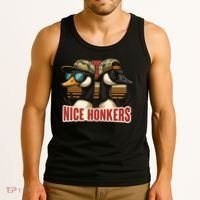 Retro Nice Honkers Fathers Day Duck Hunting Tank Top thumb 3