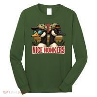 Retro Nice Honkers Fathers Day Duck Hunting Long Sleeve Shirt thumb 0