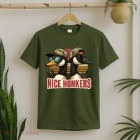 Retro Nice Honkers Fathers Day Duck Hunting T-Shirt thumb 2