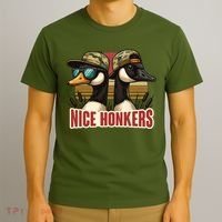 Retro Nice Honkers Fathers Day Duck Hunting T-Shirt thumb 3