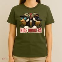 Retro Nice Honkers Fathers Day Duck Hunting T-Shirt thumb 4