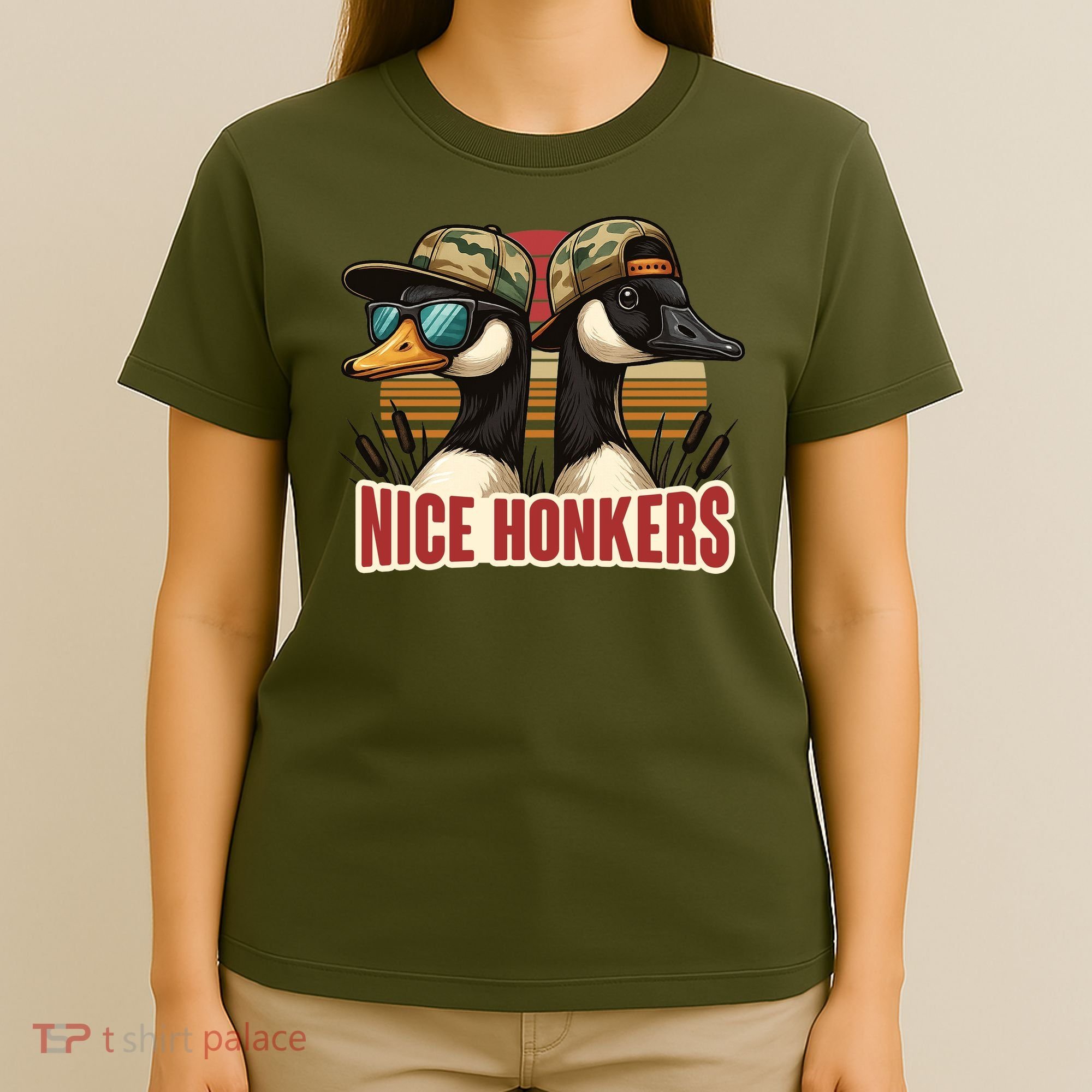 Retro Nice Honkers Fathers Day Duck Hunting T-Shirt