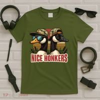 Retro Nice Honkers Fathers Day Duck Hunting T-Shirt thumb 5