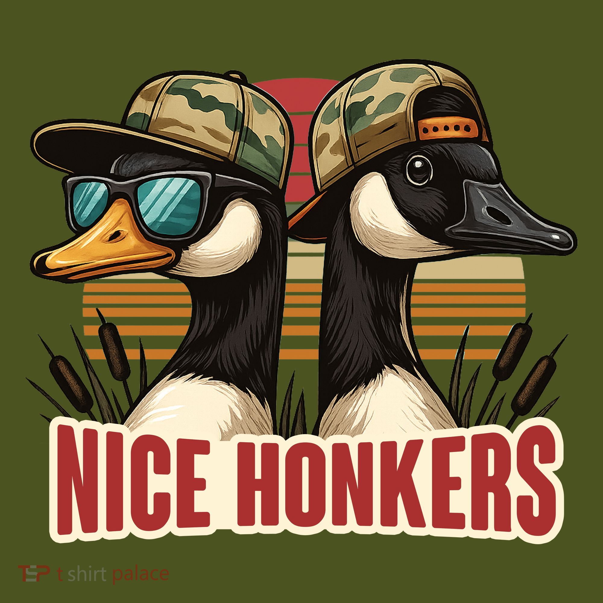 Retro Nice Honkers Fathers Day Duck Hunting T-Shirt