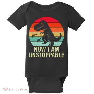 Retro Now I Am Unstoppable Baby Bodysuit