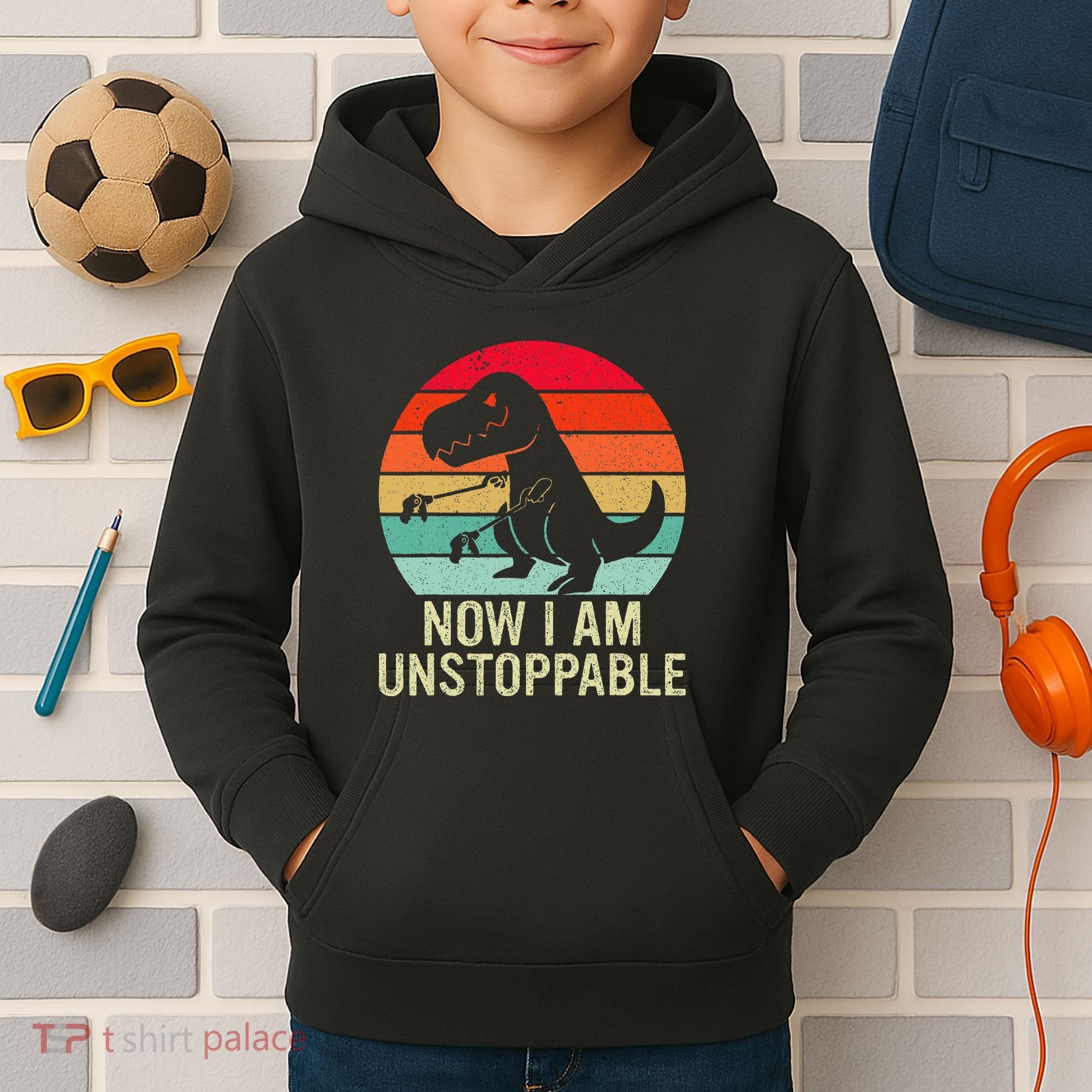 Retro Now I Am Unstoppable Kids Hoodie