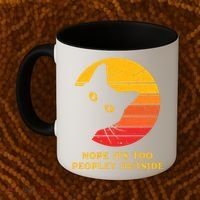Retro Nope Its Too Peopley Outside Shy Cat Lovers Coffee Mug thumb 2
