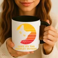 Retro Nope Its Too Peopley Outside Shy Cat Lovers Coffee Mug thumb 3