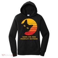 Retro Nope Its Too Peopley Outside Shy Cat Lovers Women's Hoodie thumb 0