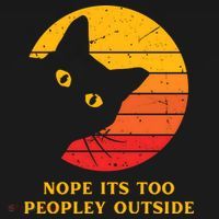 Retro Nope Its Too Peopley Outside Shy Cat Lovers Women's Hoodie thumb 2