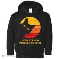 Retro Nope Its Too Peopley Outside Shy Cat Lovers Toddler Hoodie thumb 0