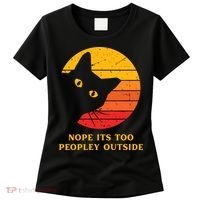 Retro Nope Its Too Peopley Outside Shy Cat Lovers Women's T-Shirt thumb 0