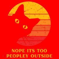 Retro Nope Its Too Peopley Outside Shy Cat Lovers Santa Hat thumb 1