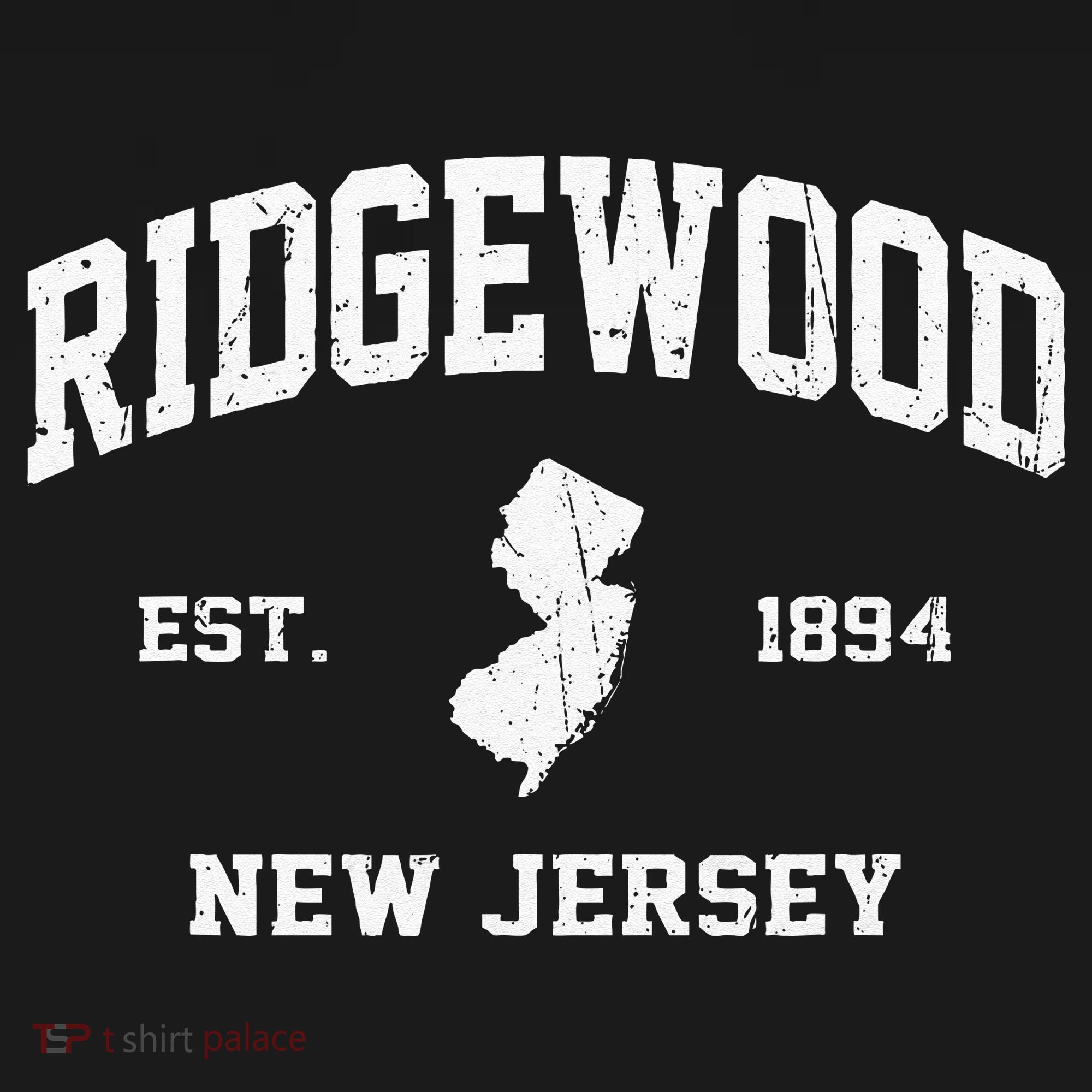 Ridgewood New Jersey NJ Vintage State Athletic Style T-Shirt