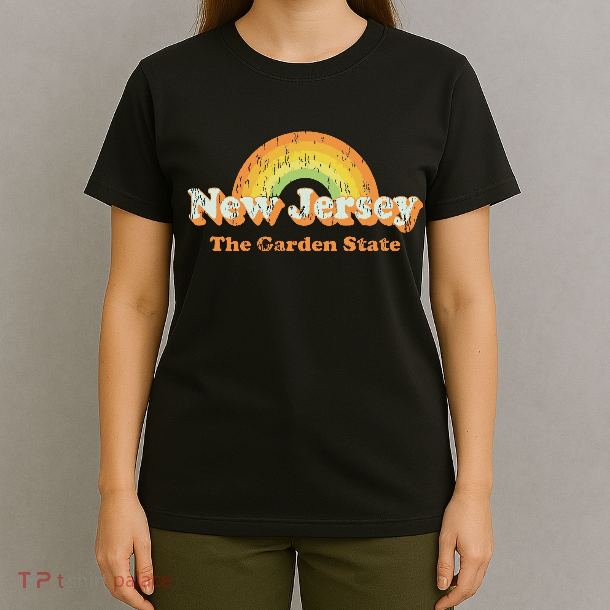 Retro New Jersey Vintage 70s Nj Rainbow T-Shirt