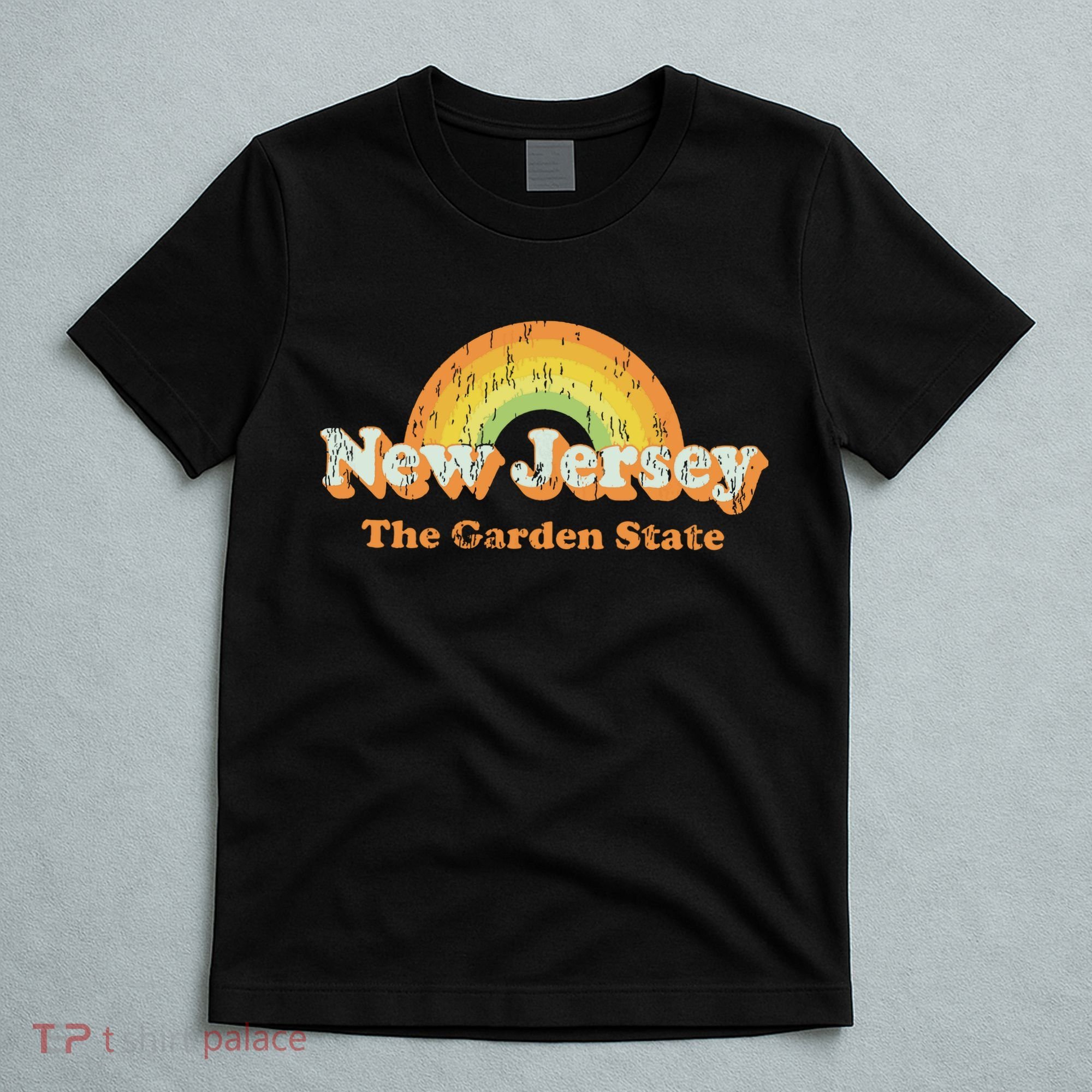 Retro New Jersey Vintage 70s Nj Rainbow T-Shirt