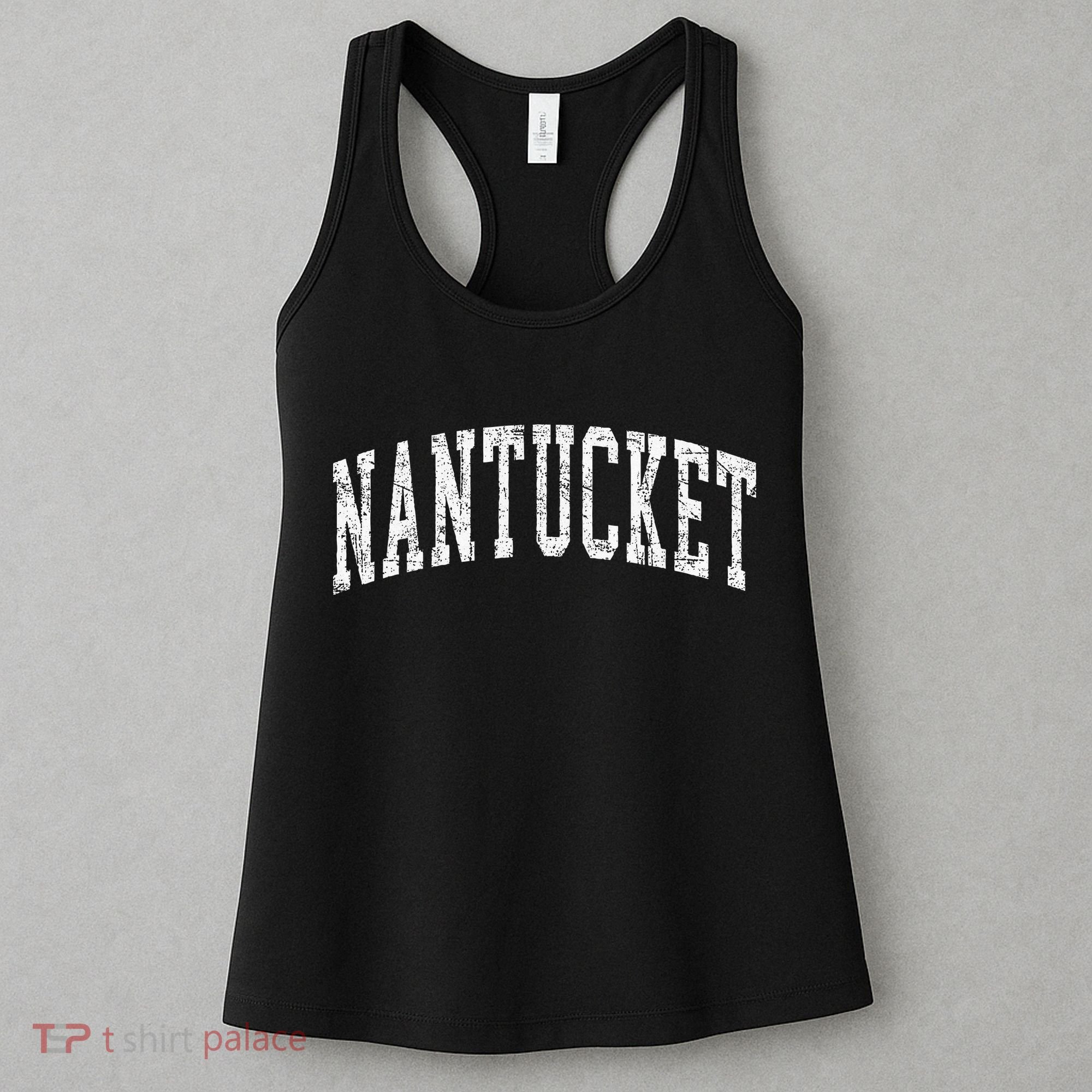 Retro Nantucket Massachusetts Beach Vacation Souvenir Women's Tank Top