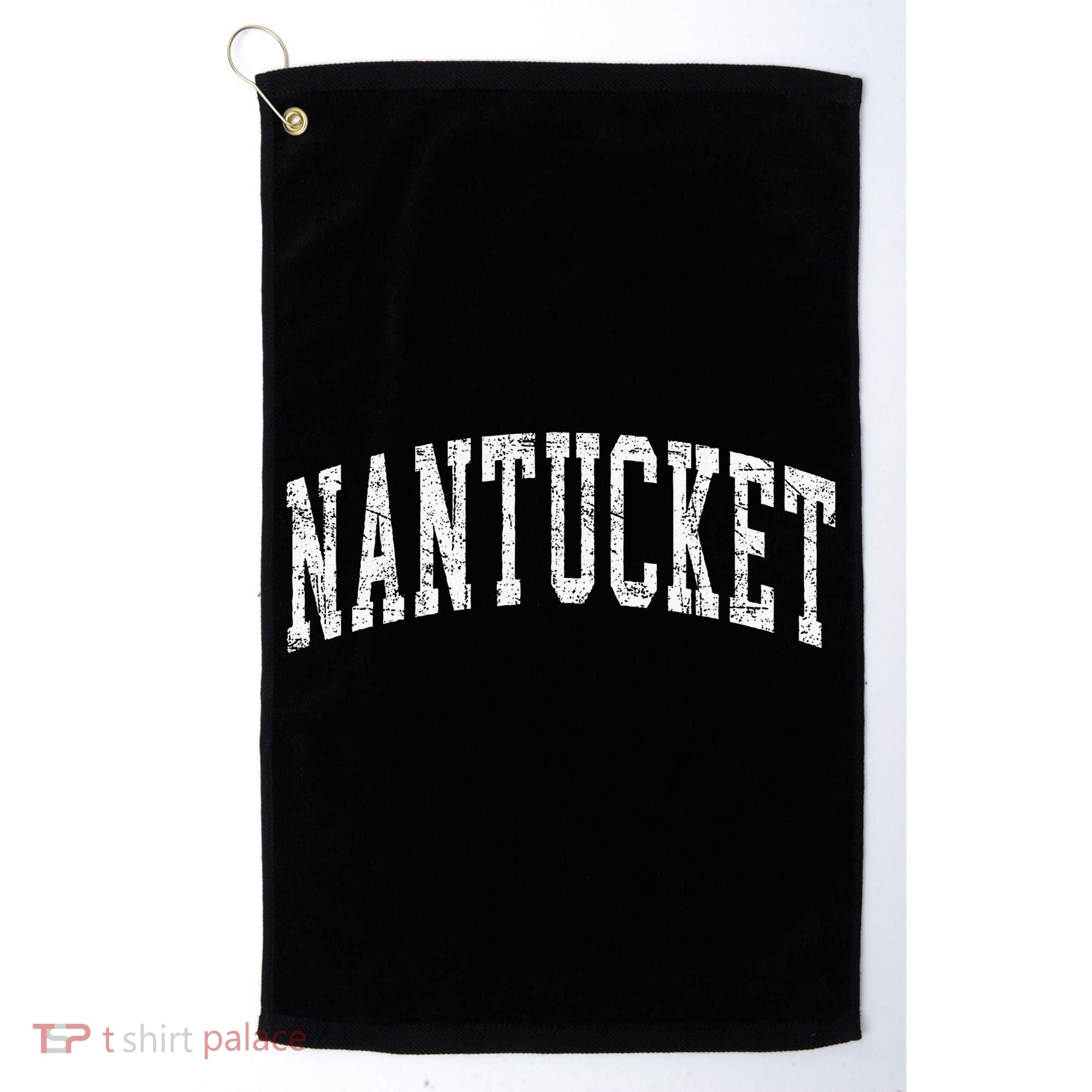 Retro Nantucket Massachusetts Beach Vacation Souvenir Golf Towel