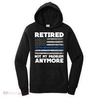 Retired Not My Problem Anymore, Police Thin Blue Line Flag Women's Hoodie thumb 0