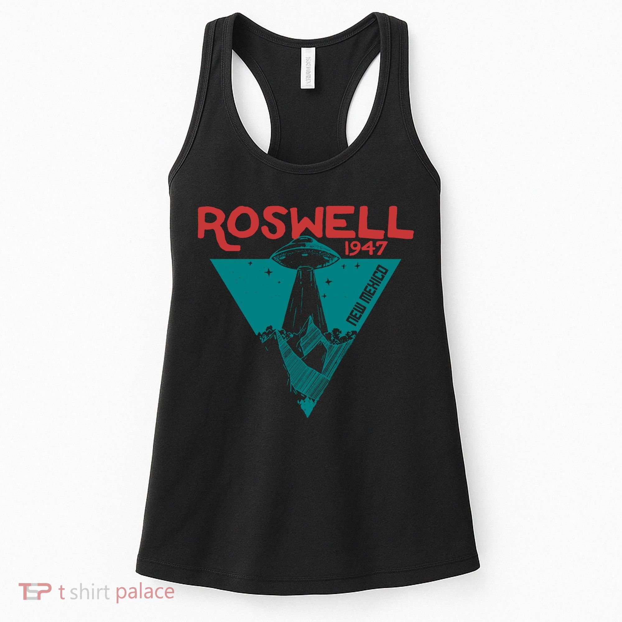 Roswell New Mexico 1947 Ufo Beam Flying Saucer Abduction Women's Tank Top
