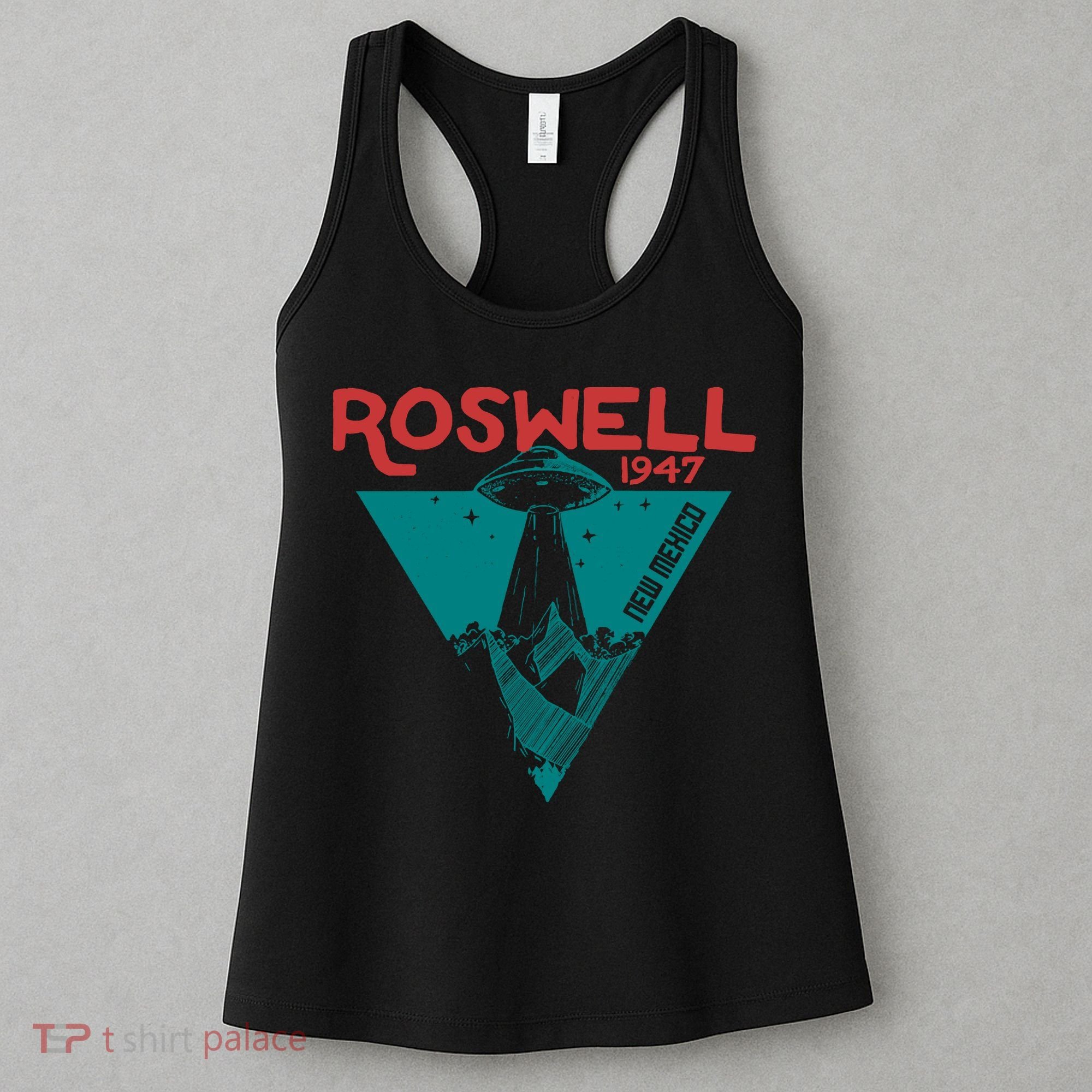 Roswell New Mexico 1947 Ufo Beam Flying Saucer Abduction Women's Tank Top