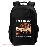 Retired Not My Problem Anymore Funny Cat Retirement Gift Backpack thumb 0