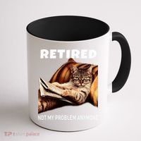 Retired Not My Problem Anymore Funny Cat Retirement Gift Coffee Mug thumb 1