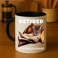 Retired Not My Problem Anymore Funny Cat Retirement Gift Coffee Mug thumb 4