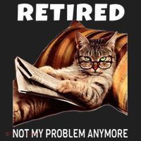 Retired Not My Problem Anymore Funny Cat Retirement Gift Beanie thumb 2