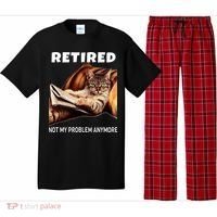 Retired Not My Problem Anymore Funny Cat Retirement Gift Pajama Set thumb 0
