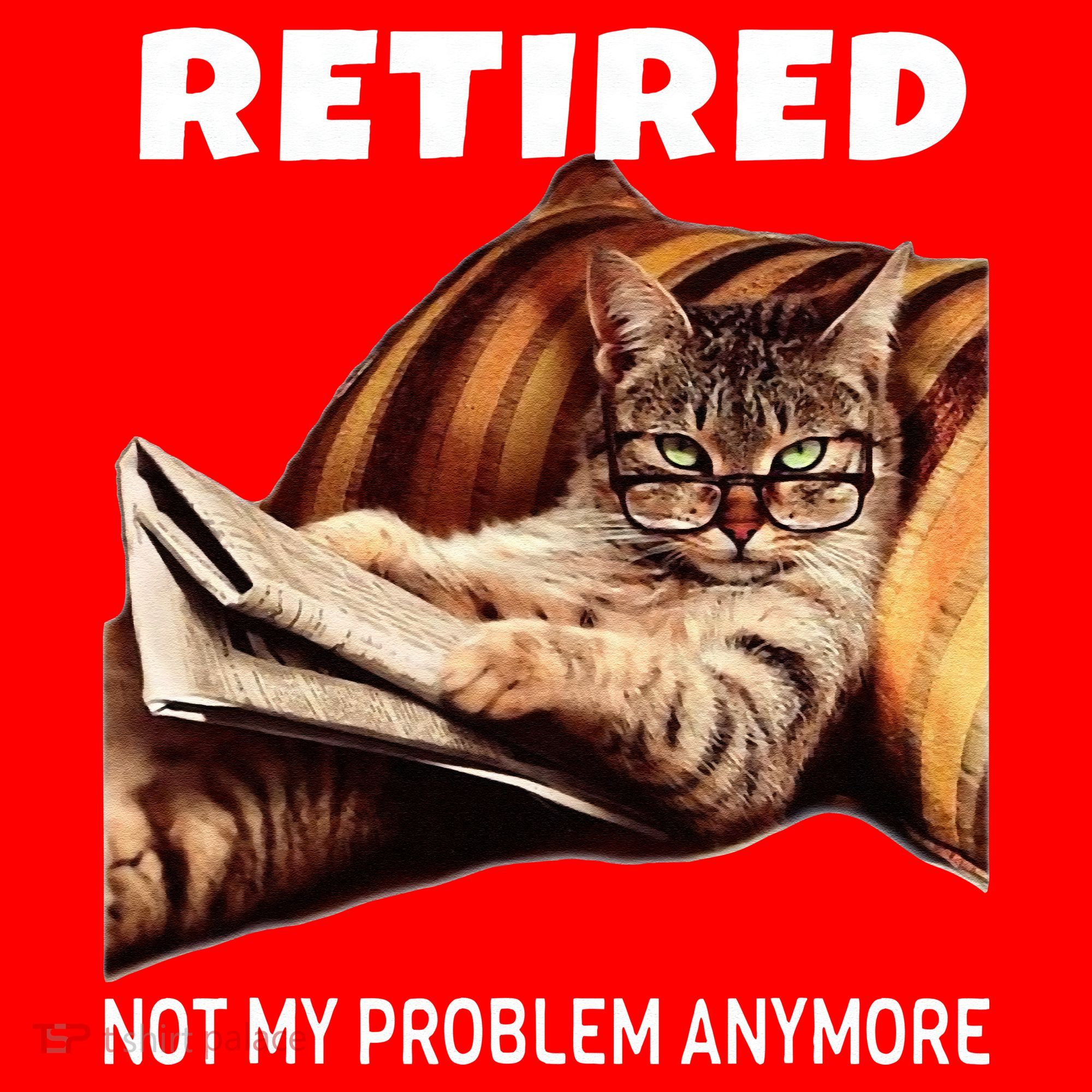 Retired Not My Problem Anymore Funny Cat Retirement Gift Santa Hat