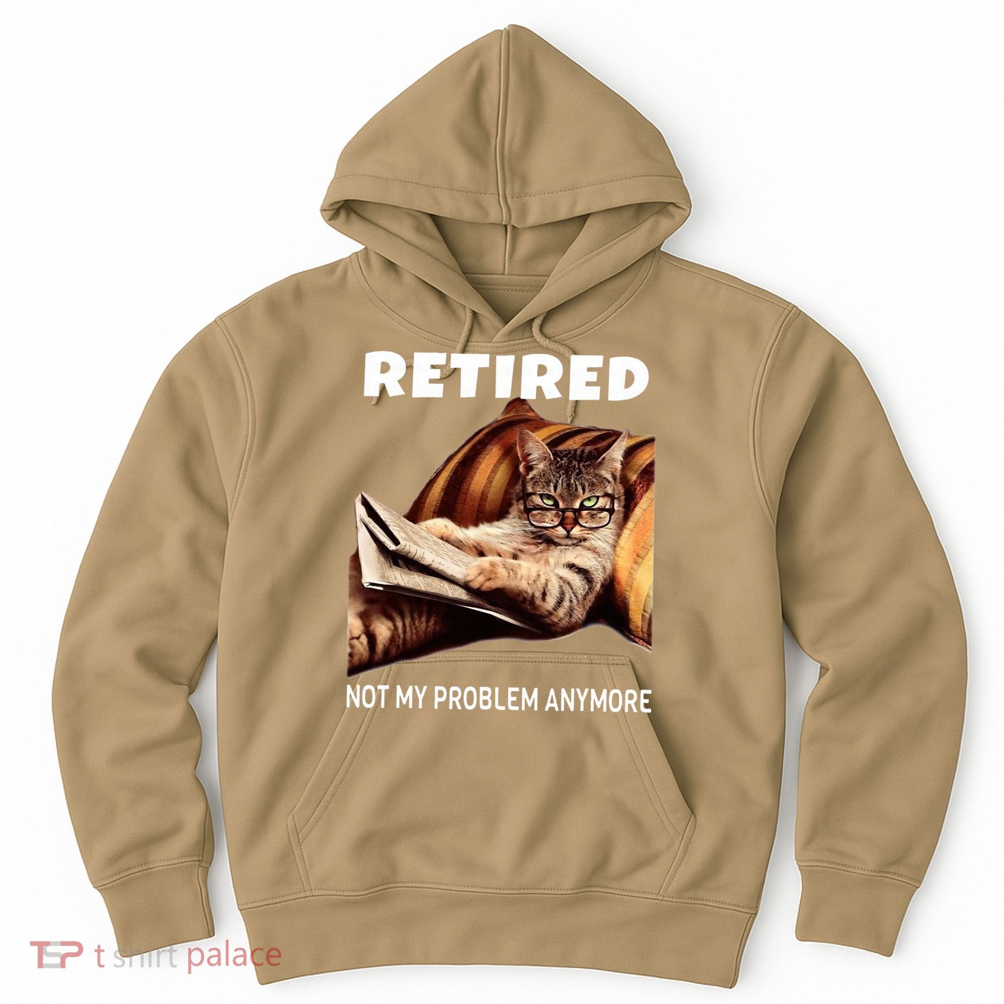 Retired Not My Problem Anymore Funny Cat Retirement Gift Hoodie
