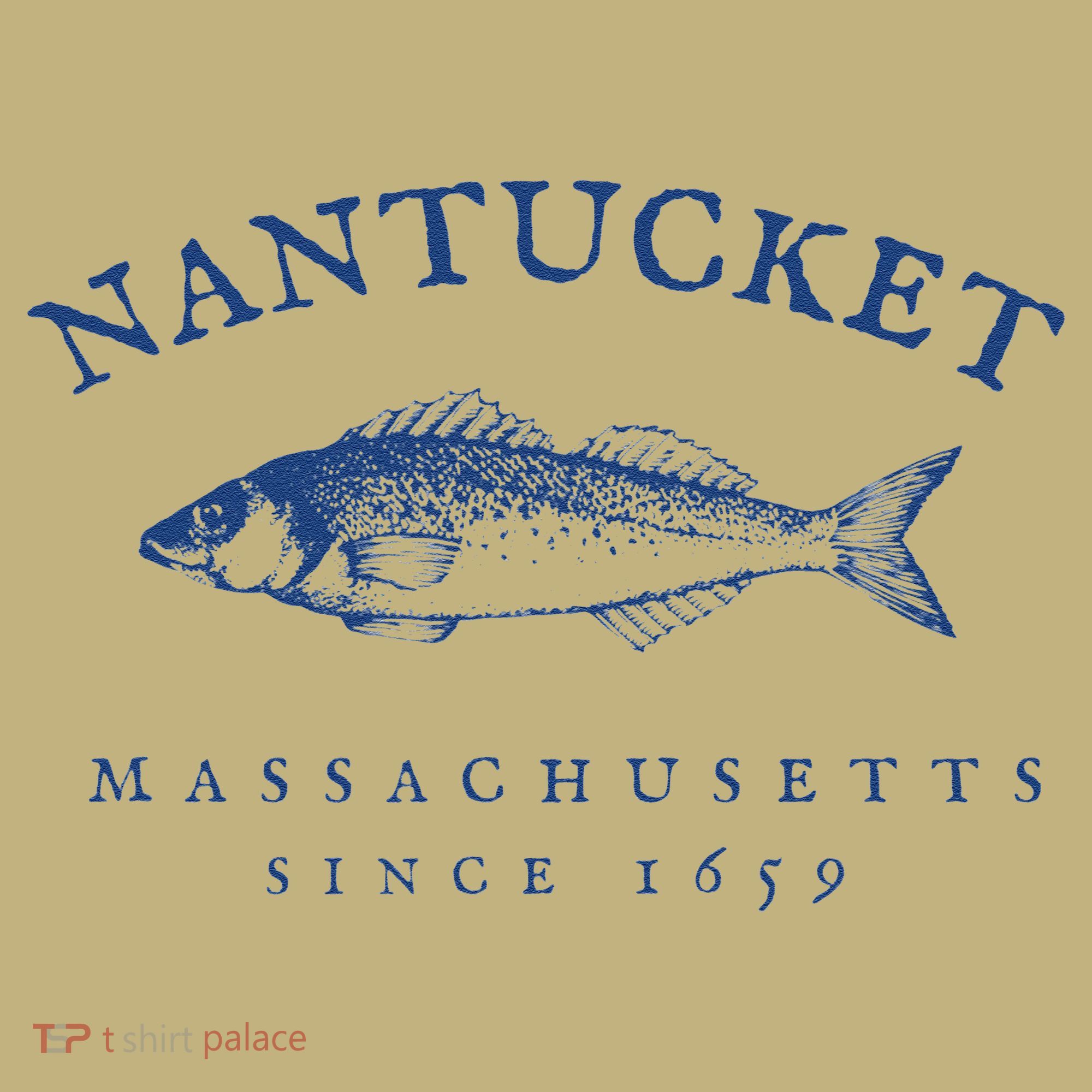 Retro Nantucket Massachusetts Fishing T-Shirt