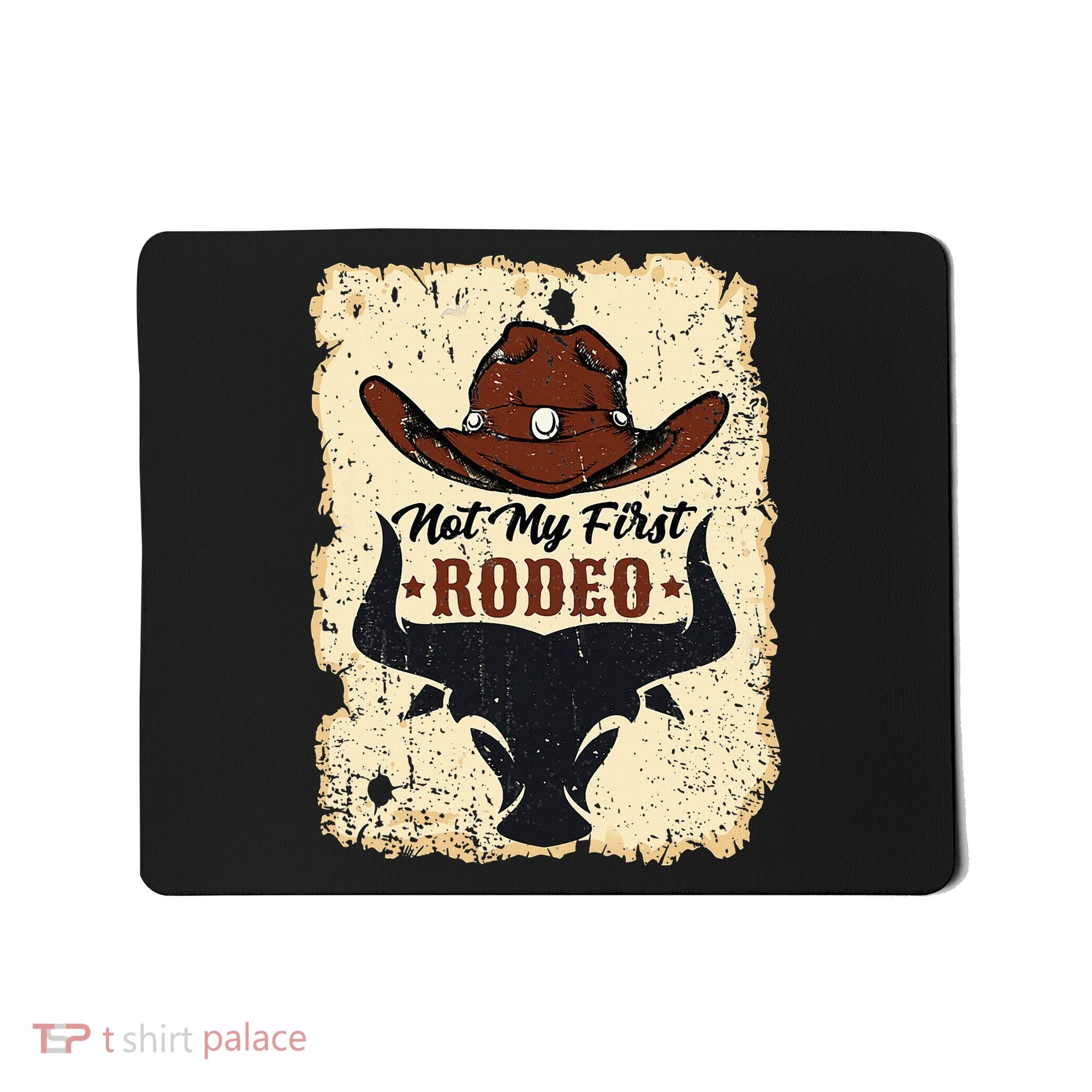 retro not my first rodeo  rodeo western country cowboy  Mousepad
