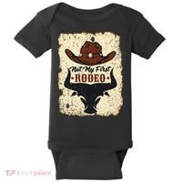 retro not my first rodeo  rodeo western country cowboy  Baby Bodysuit thumb 0
