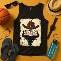 retro not my first rodeo  rodeo western country cowboy  Tank Top thumb 4