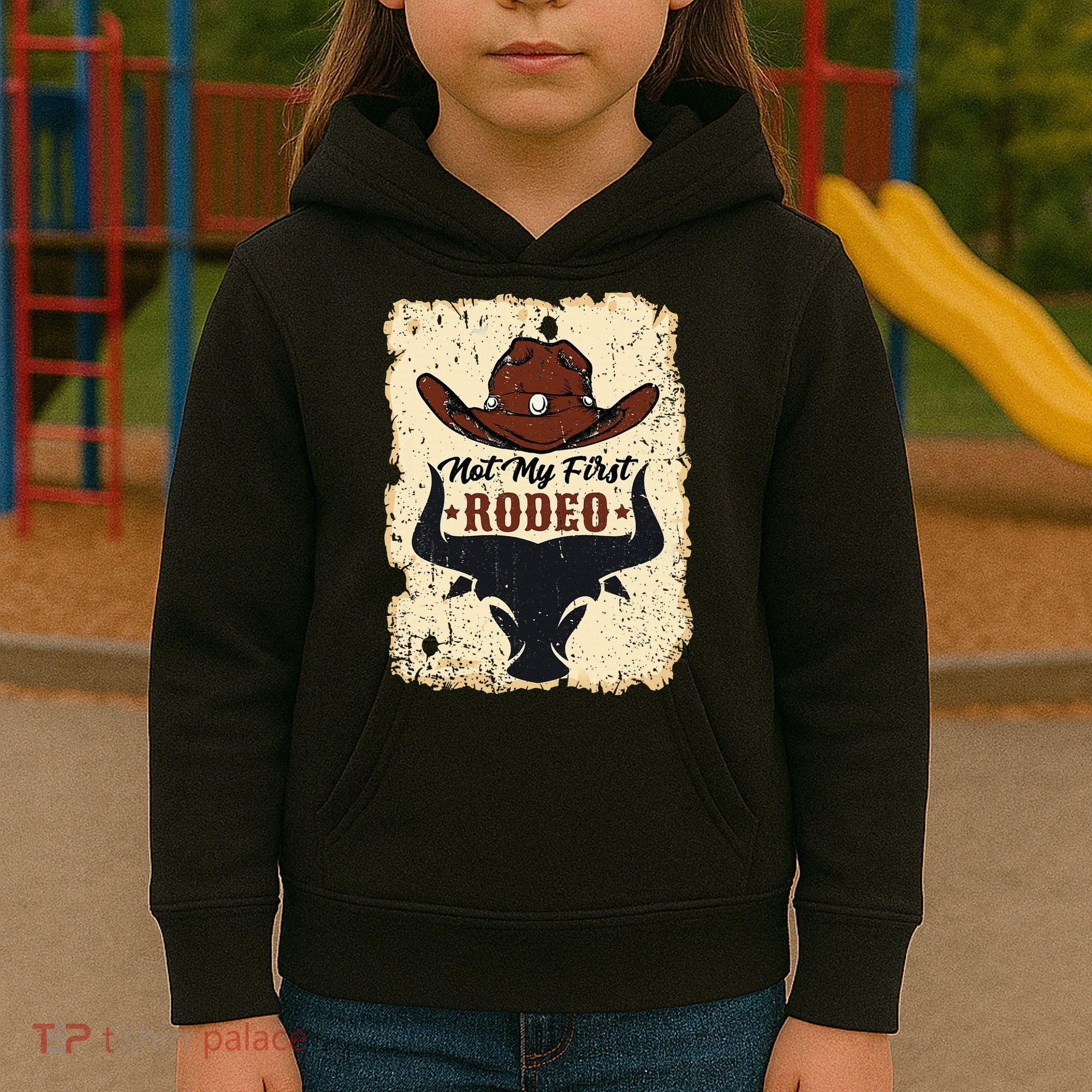 retro not my first rodeo  rodeo western country cowboy  Kids Hoodie