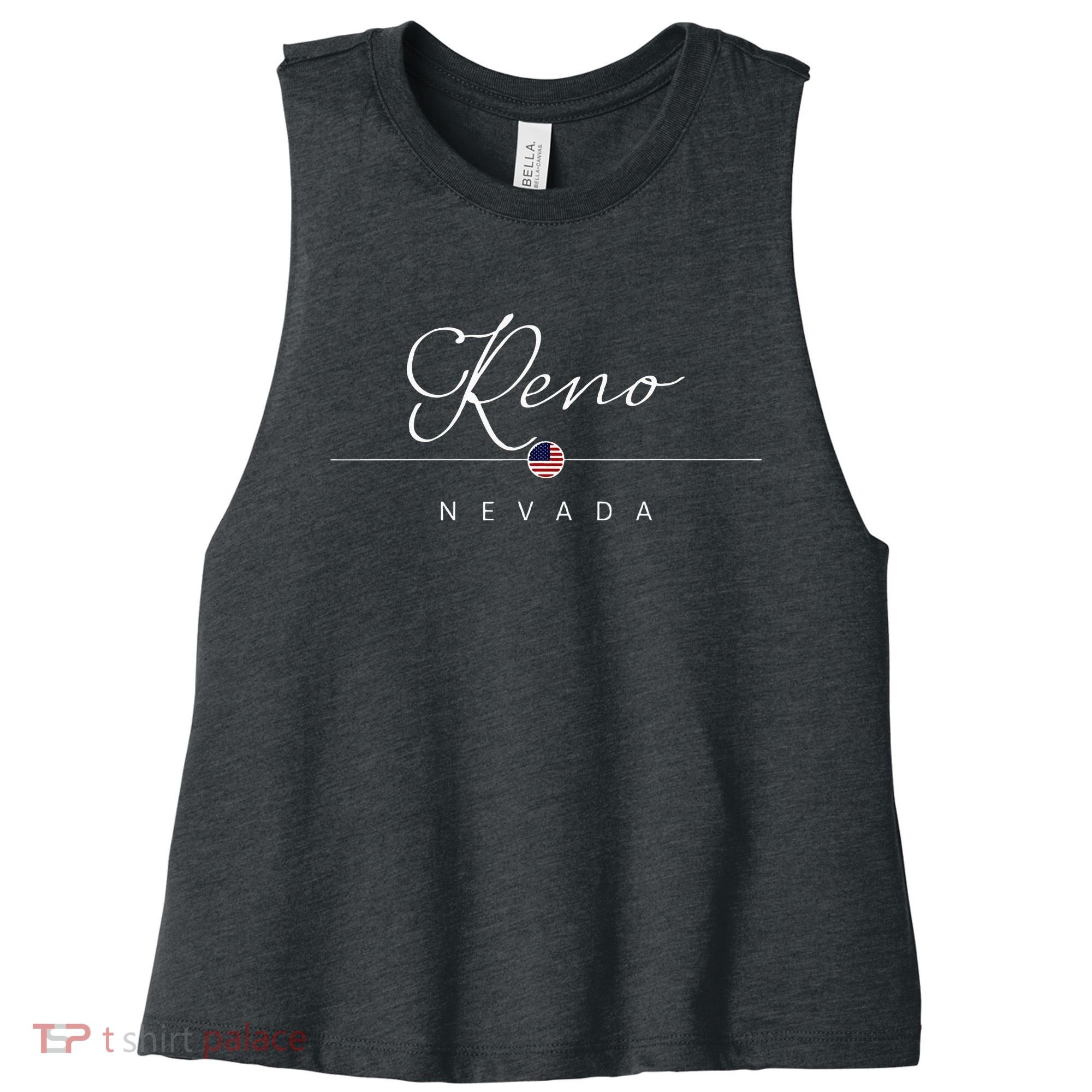 Reno Nevada NV On Reno Women's Racerback Cropped Tank