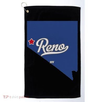 Reno Nevada NV Map Golf Towel